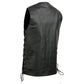 Event Leather EL5391 Men's Tall Sizes Black Leather 10 Pocket Side Lace Vest