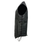 Event Leather EL5391 Men's Tall Sizes Black Leather 10 Pocket Side Lace Vest