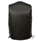 Event Leather EL5397 Men's Black Leather Vest with  Adjustable Side Laces