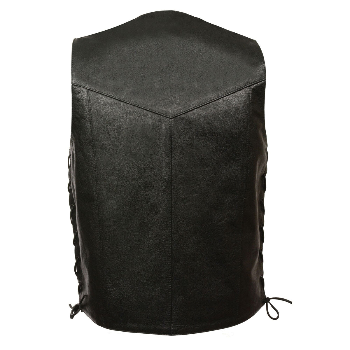 Event Leather EL5397 Men's Black Leather Vest with  Adjustable Side Laces