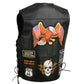 Event Leather ELM3920 Men's Black Leather Pre-Patched Bikers Vest w/ 6 Pockets - 23 Patches and Side Laces