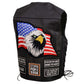 Event Leather Men's Black Motorcycle Leather Vest w/ Patches - ELM3925