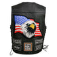 Event Leather Men's Black Motorcycle Leather Vest w/ Patches - ELM3925