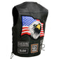 Event Leather Men's Black Motorcycle Leather Vest w/ Patches - ELM3925