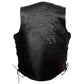 Event Leather ELM3935 Men's Motorcycle Riders Black Leather Vest with Embossed Native American Head