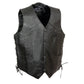 Event Leather ELM3935 Men's Motorcycle Riders Black Leather Vest with Embossed Native American Head