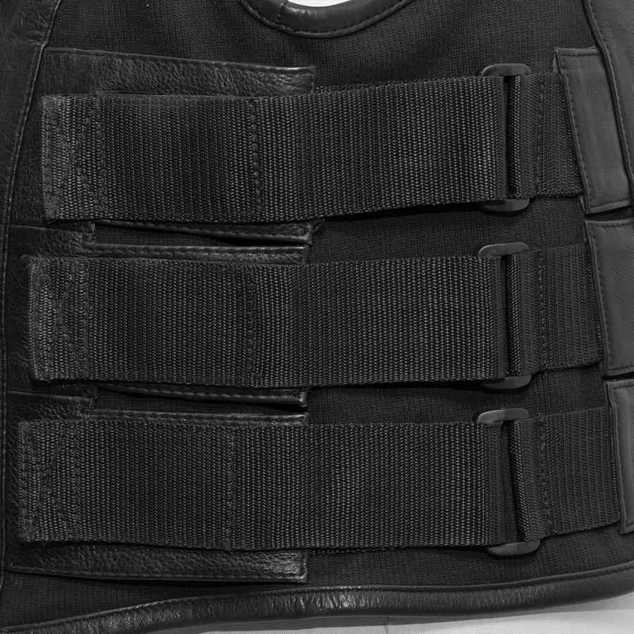 First Manufacturing FIM645 Men’s ‘The Commando’ Black Leather Vest with Carry Conceal Pockets — image 3