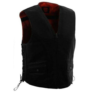 First Manufacturing FIM675CSL Men’s Leather Reversable Motorcycle Vest — image 1