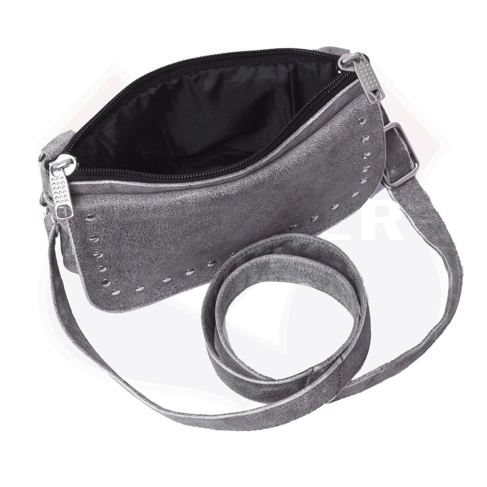 80151GRAY Women studded hip bag - HighwayLeather