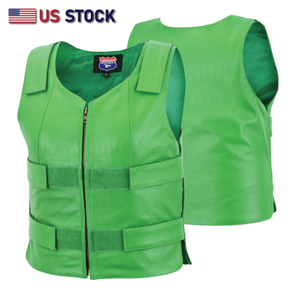 Green bulletproof leather vest - Women/Ladies