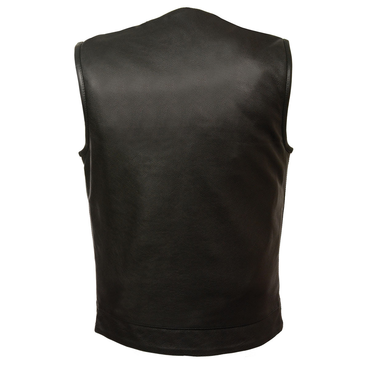 Just Leather JSM3511 Men's Black Collarless Dual Snap and Zipper Front Club Vest — image 2