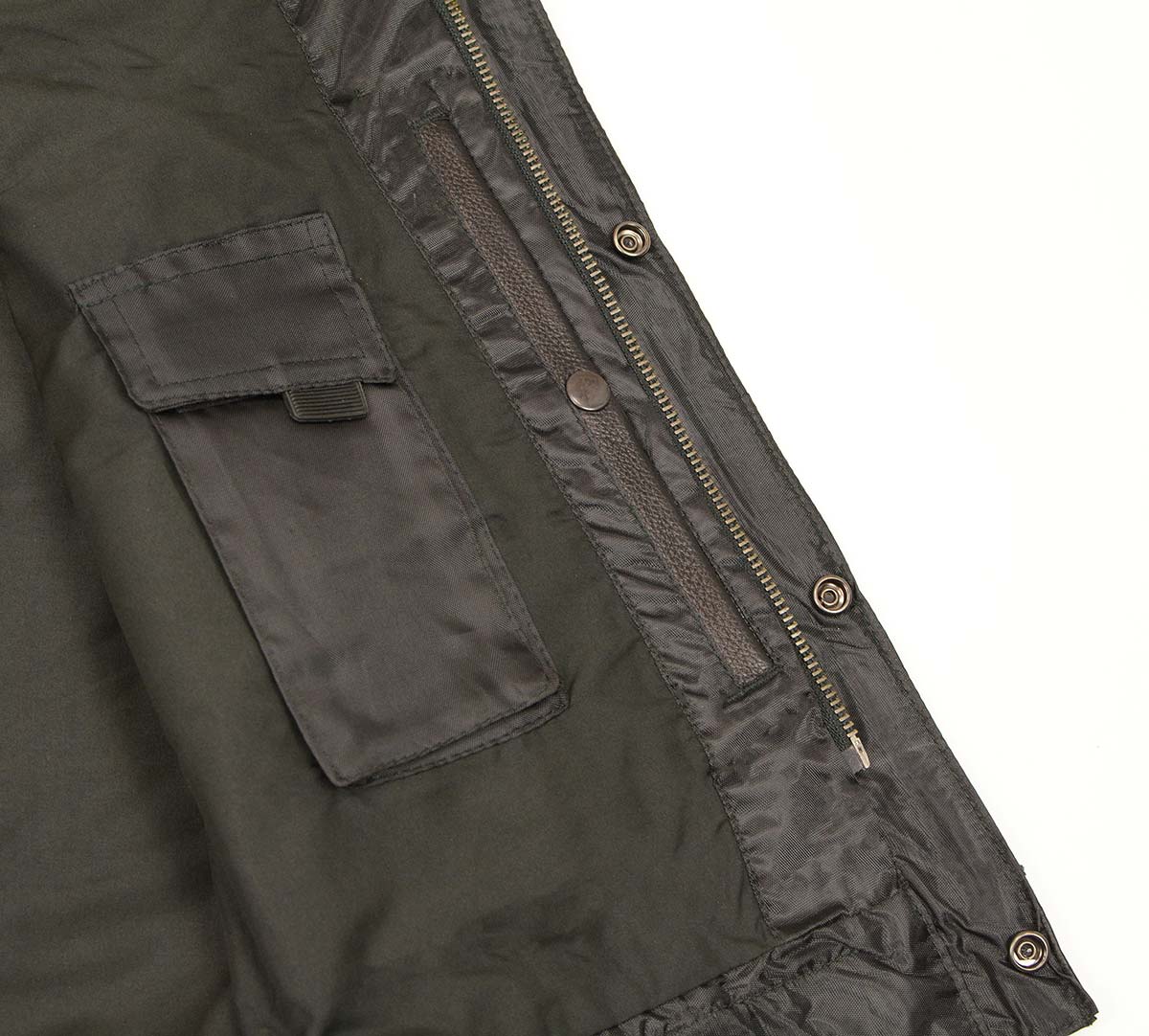 Just Leather JSM3511 Men's Black Collarless Dual Snap and Zipper Front Club Vest — image 7