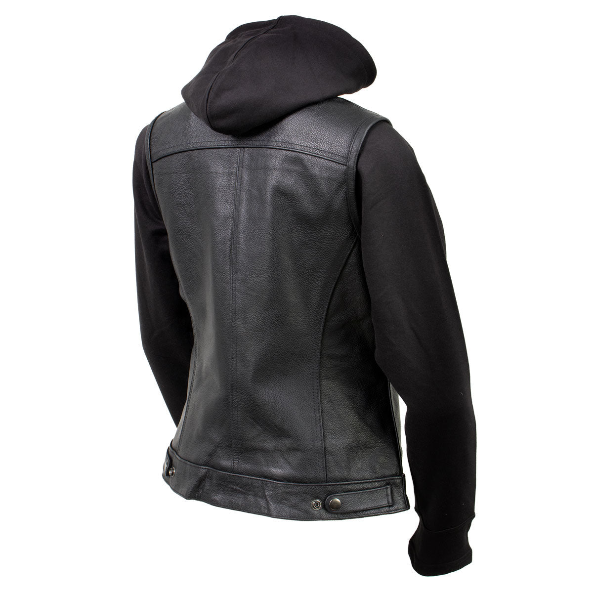 Milwaukee Leather Women's Tara Black Leather Motorcycle Rider 2-in-1 Convertible Hoodie Jacket Vest - LKL4712 - image 10