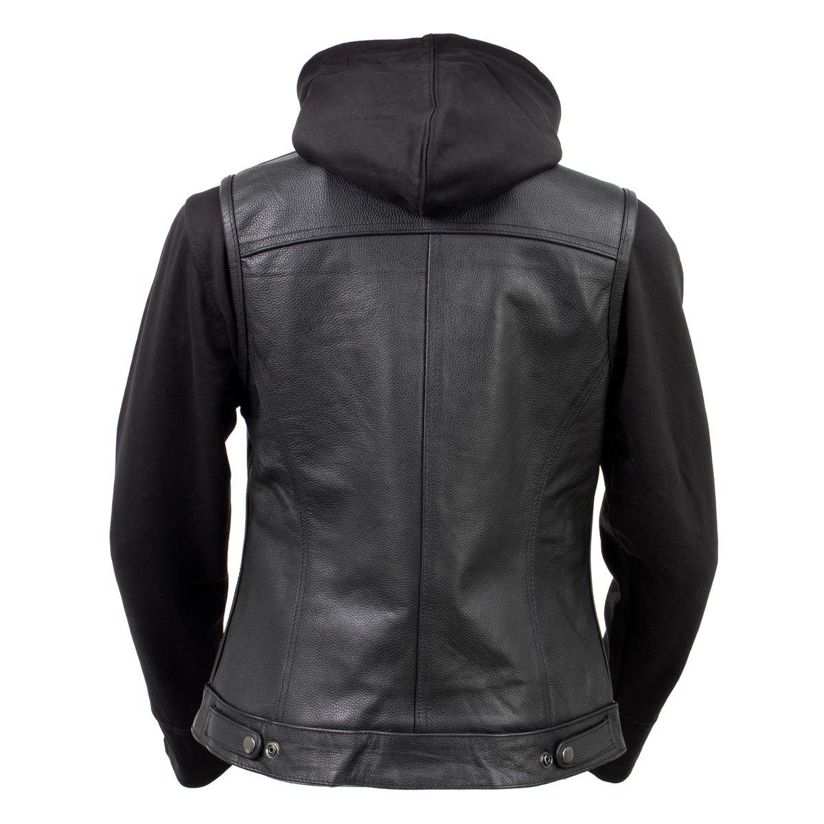 Milwaukee Leather Women's Tara Black Leather Motorcycle Rider 2-in-1 Convertible Hoodie Jacket Vest - LKL4712 - image 11