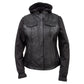 Milwaukee Leather Women's Tara Black Leather Motorcycle Rider 2-in-1 Convertible Hoodie Jacket Vest - LKL4712 - image 12