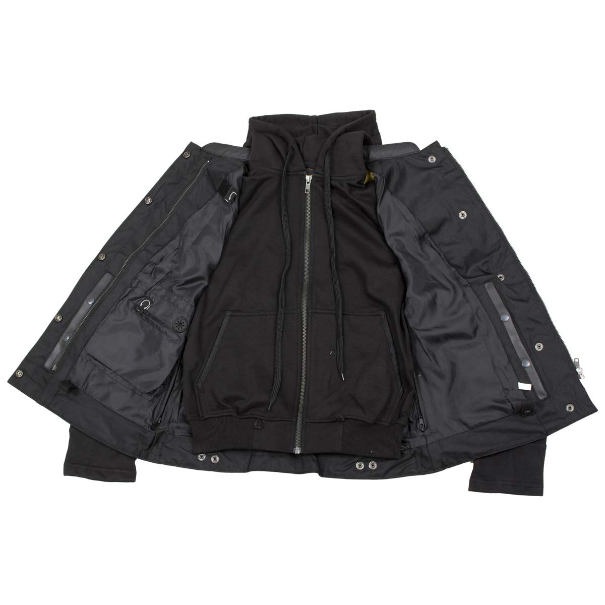 Milwaukee Leather Women's Tara Black Leather Motorcycle Rider 2-in-1 Convertible Hoodie Jacket Vest - LKL4712 - image 13