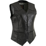 Milwaukee Leather Women's Road Queen Black Braided Buffalo Leather Motorcycle Vest - LKL4713 - image 1