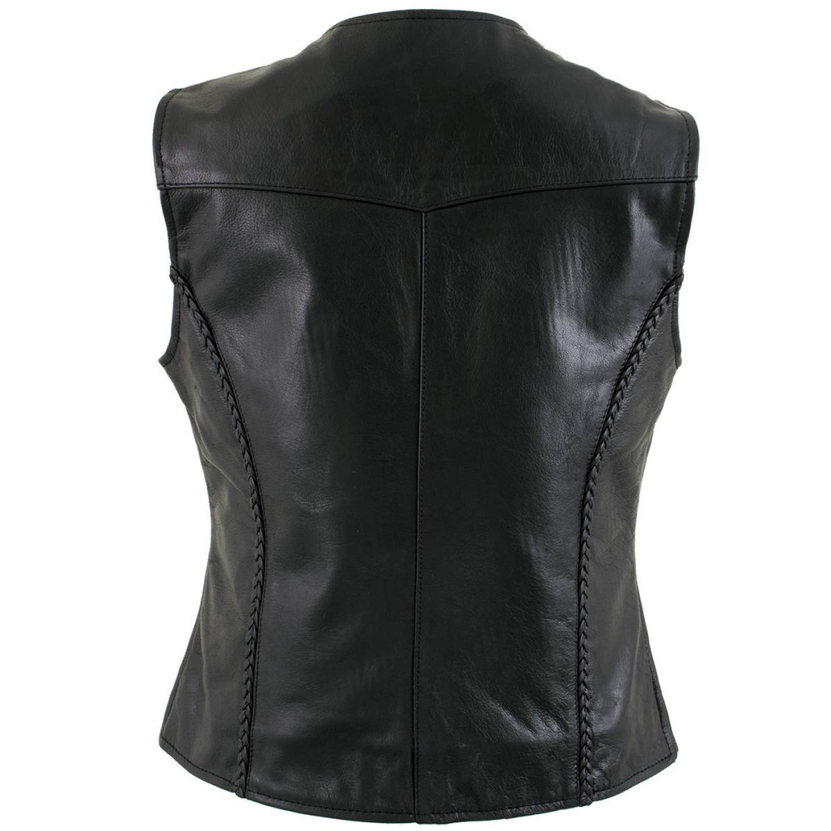 Milwaukee Leather Women's Road Queen Black Braided Buffalo Leather Motorcycle Vest - LKL4713 - image 15