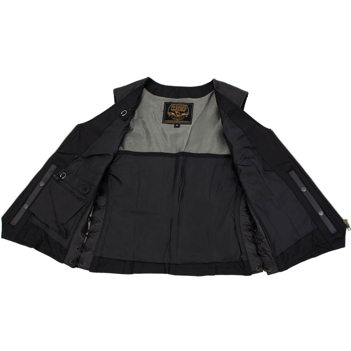 Milwaukee Leather Women's Mistress Black Side Lace Leather Motorcycle Vest - LKL4714 - image 9