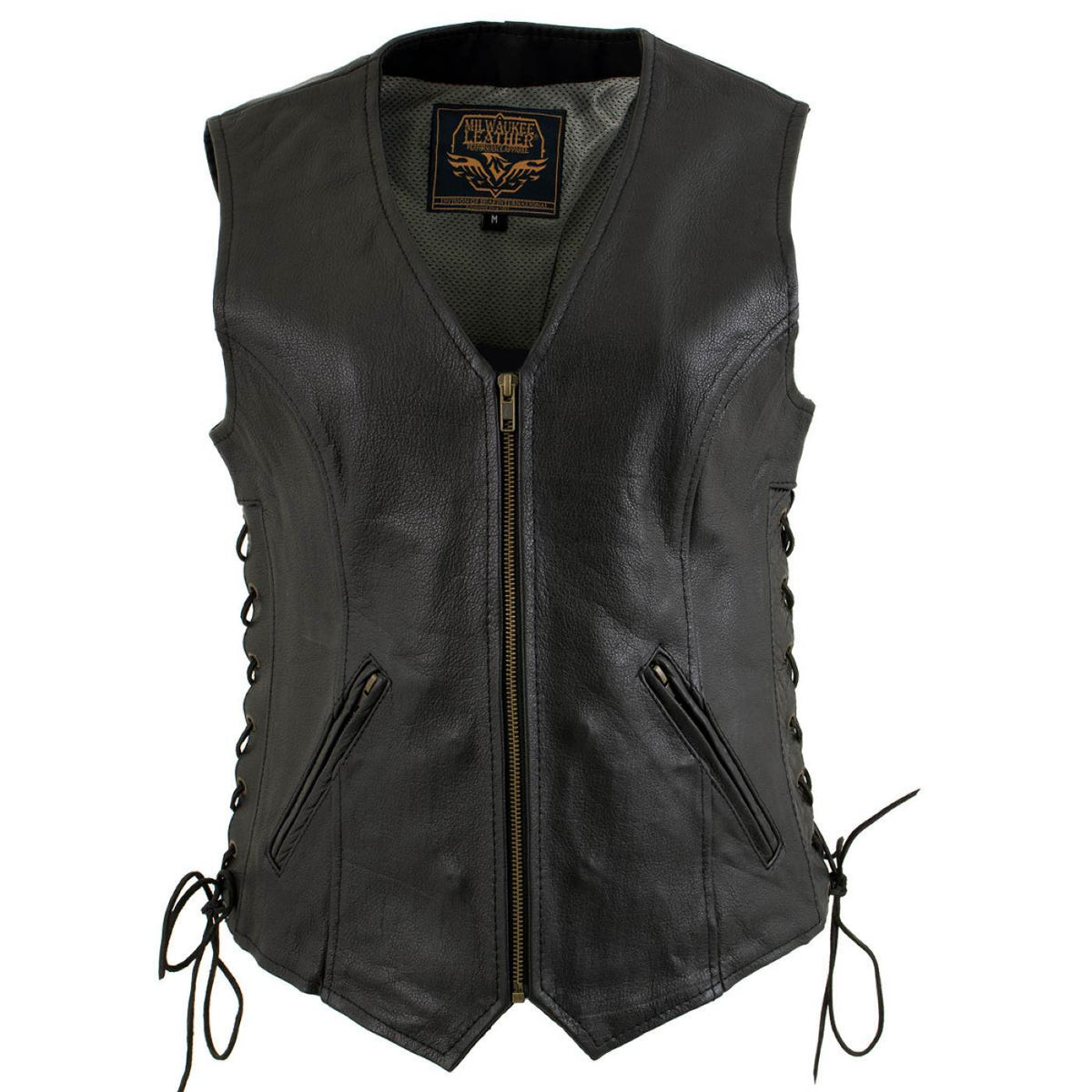 Milwaukee Leather Women's Mistress Black Side Lace Leather Motorcycle Vest - LKL4714 - image 13