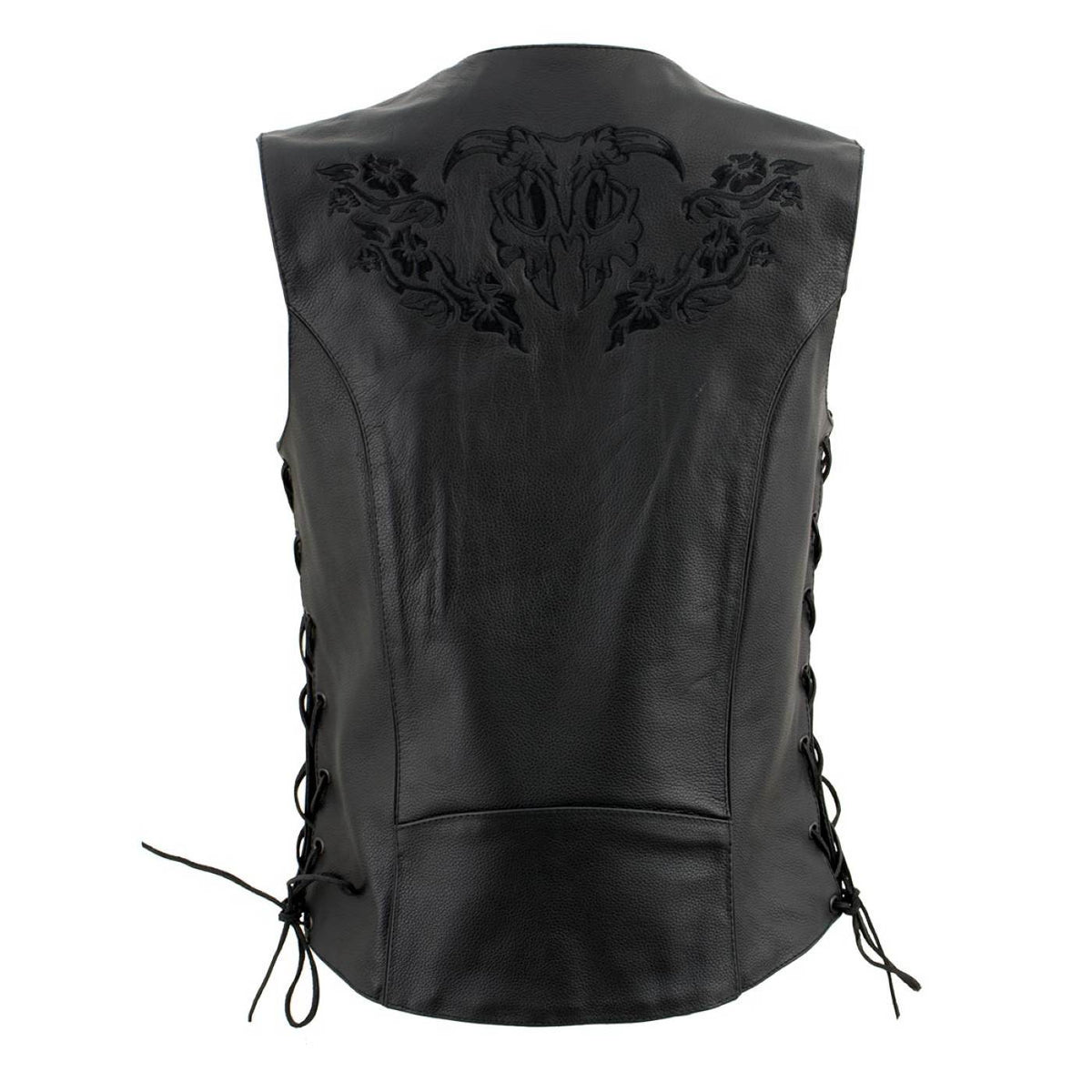 Milwaukee Leather Women's Gemma Black Leather Motorcycle Vest with Side Laces - LKL4716 - image 13