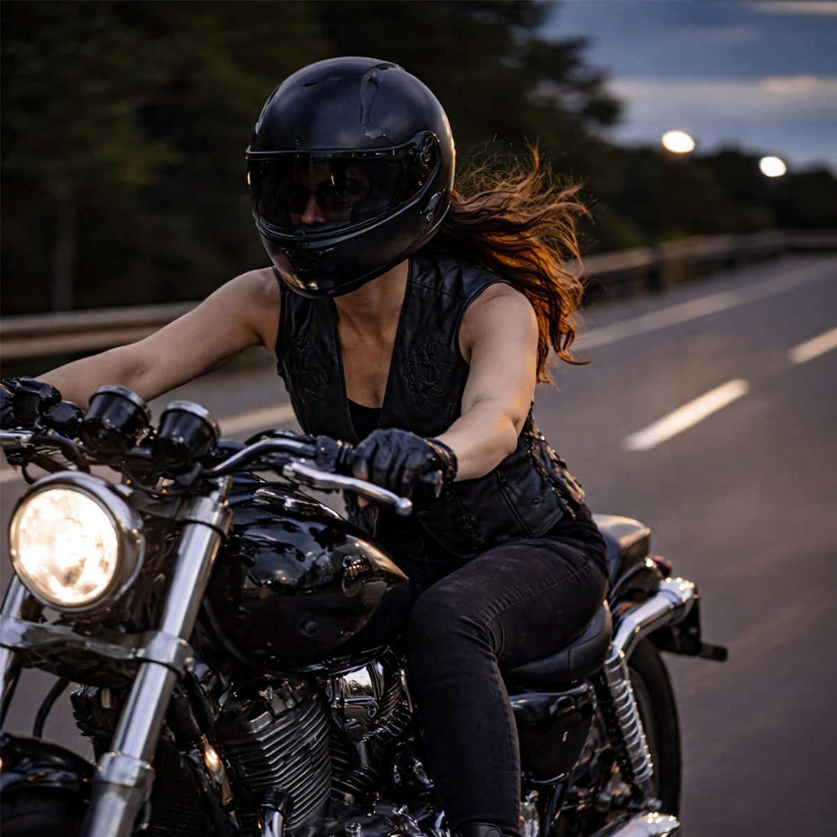 Milwaukee Leather Women's Gemma Black Leather Motorcycle Vest with Side Laces - LKL4716 - image 6
