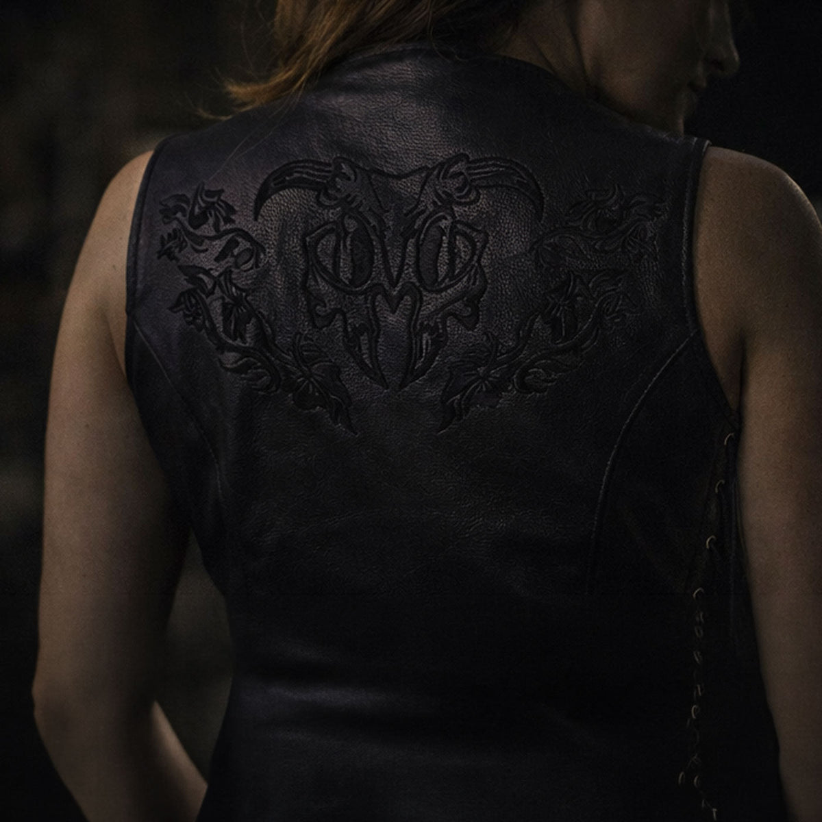 Milwaukee Leather Women's Gemma Black Leather Motorcycle Vest with Side Laces - LKL4716 - image 2