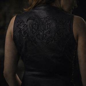Milwaukee Leather Women's Gemma Black Leather Motorcycle Vest with Side Laces - LKL4716 - image 2
