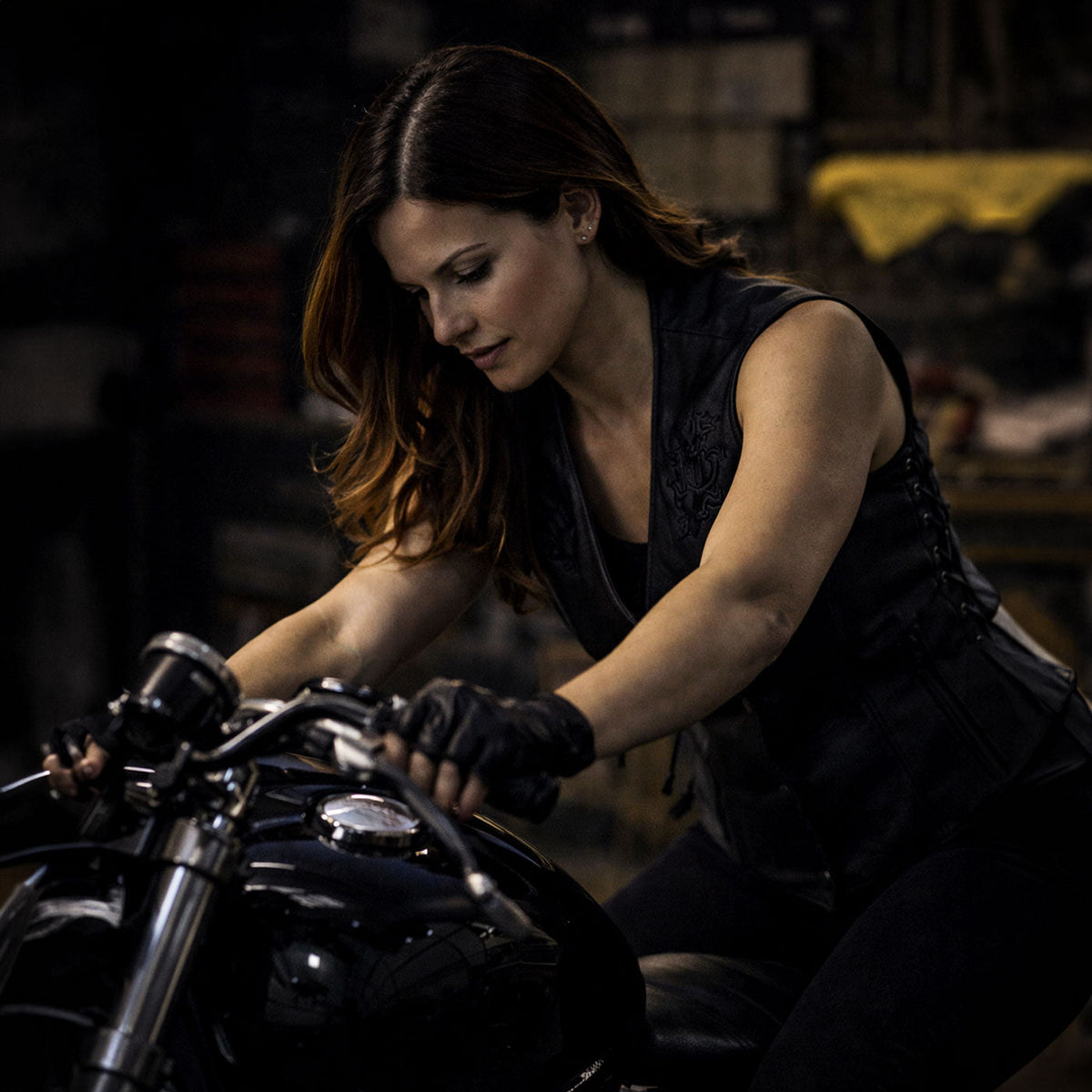 Milwaukee Leather Women's Gemma Black Leather Motorcycle Vest with Side Laces - LKL4716 - image 9