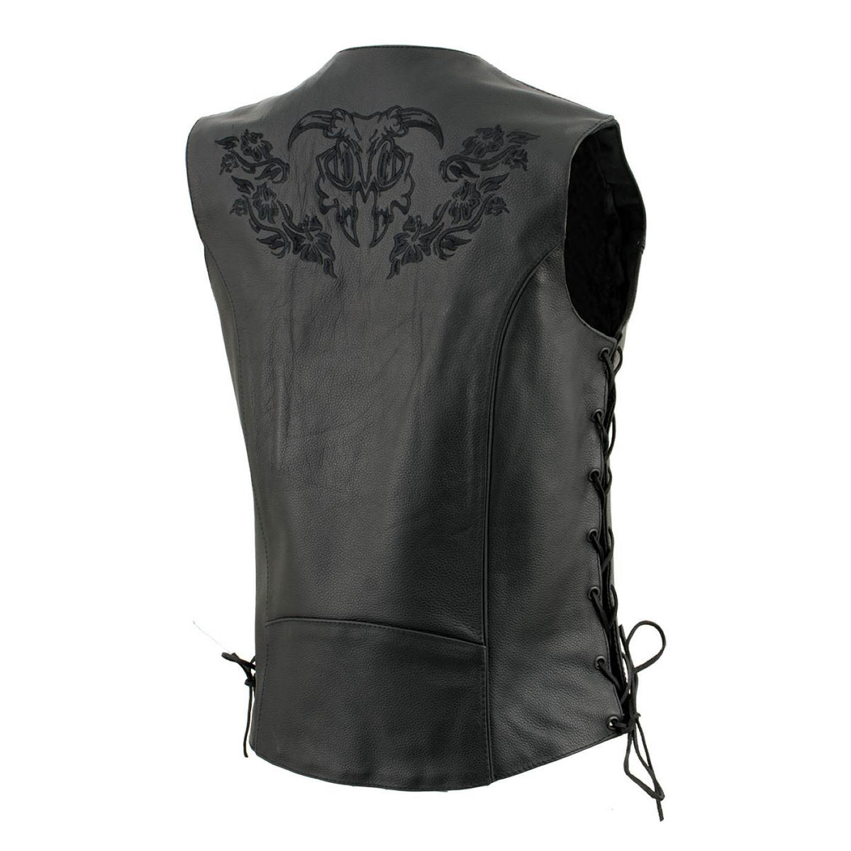 Milwaukee Leather Women's Gemma Black Leather Motorcycle Vest with Side Laces - LKL4716 - image 14