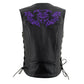 Milwaukee Leather Women's Gemma Black/Purple Leather Motorcycle Vest with Side Laces - LKL4717 - image 13