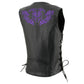 Milwaukee Leather Women's Gemma Black/Purple Leather Motorcycle Vest with Side Laces - LKL4717 - image 12