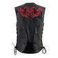 Milwaukee Leather Women's Gemma Black/Red Leather Motorcycle Vest with Side Laces - LKL4718 - image 12