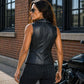 Milwaukee Leather Women's Dita Black Motorcycle Leather Vest w/ Riveted Lapel Collar - LKL4720 - image 6