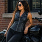 Milwaukee Leather Women's Dita Black Motorcycle Leather Vest w/ Riveted Lapel Collar - LKL4720 - image 2