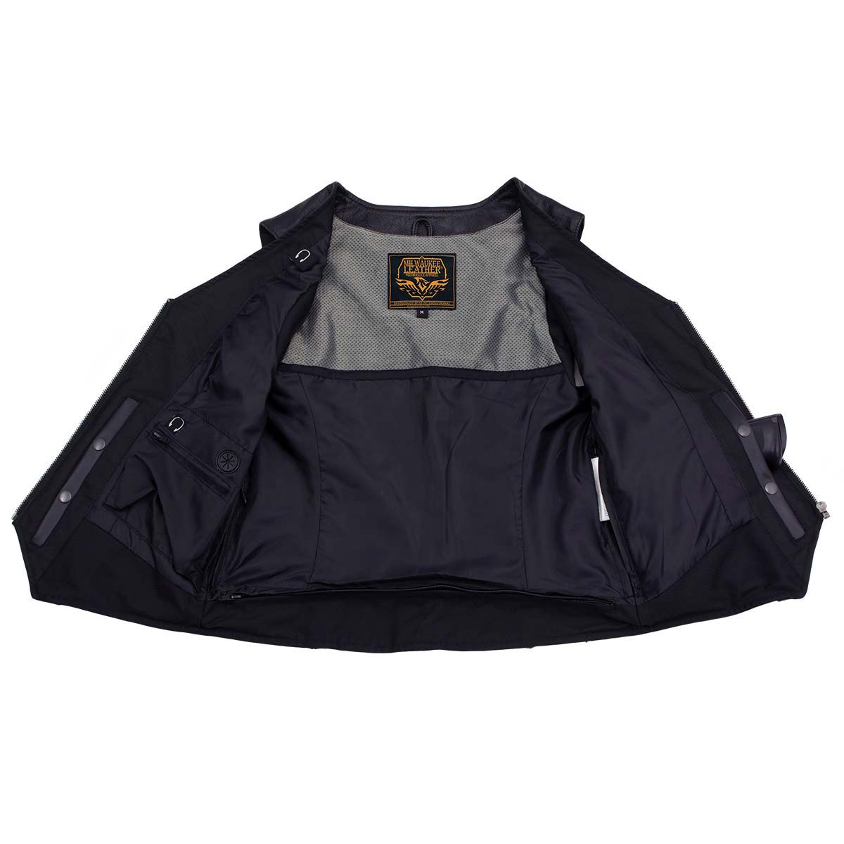 Milwaukee Leather Women's 'Bling' Black Leather V-Neck Motorcycle Rider Vest with Rhinestone Detail - LKL4721 - image 9