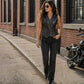 Milwaukee Leather Women's 'Bling' Black Leather V-Neck Motorcycle Rider Vest with Rhinestone Detail - LKL4721 - image 2