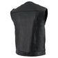 Z1R3721 Men’s ’338’ Black Collarless Motorcycle Leather Vest — image 5