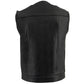 Z1R3721 Men’s ’338’ Black Collarless Motorcycle Leather Vest — image 2