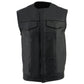 Z1R3721 Men’s ’338’ Black Collarless Motorcycle Leather Vest — image 6