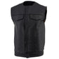 Z1R3721 Men’s ’338’ Black Collarless Motorcycle Leather Vest — image 4