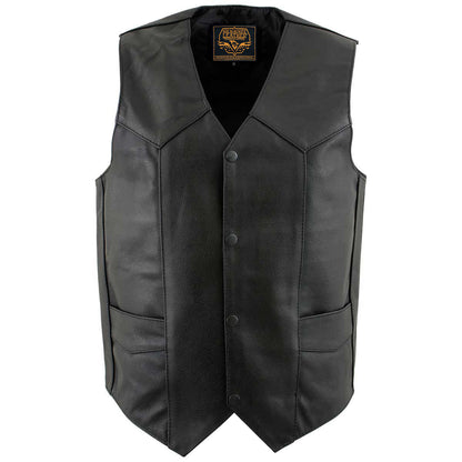 Milwaukee Leather Men's Black Western Style Motorcycle Vest - LKM3775 — image 1