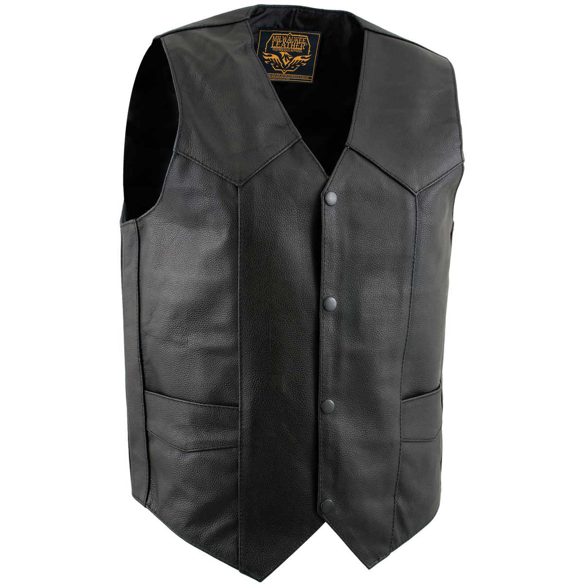Milwaukee Leather Men's Black Western Style Motorcycle Vest - LKM3775 — image 6