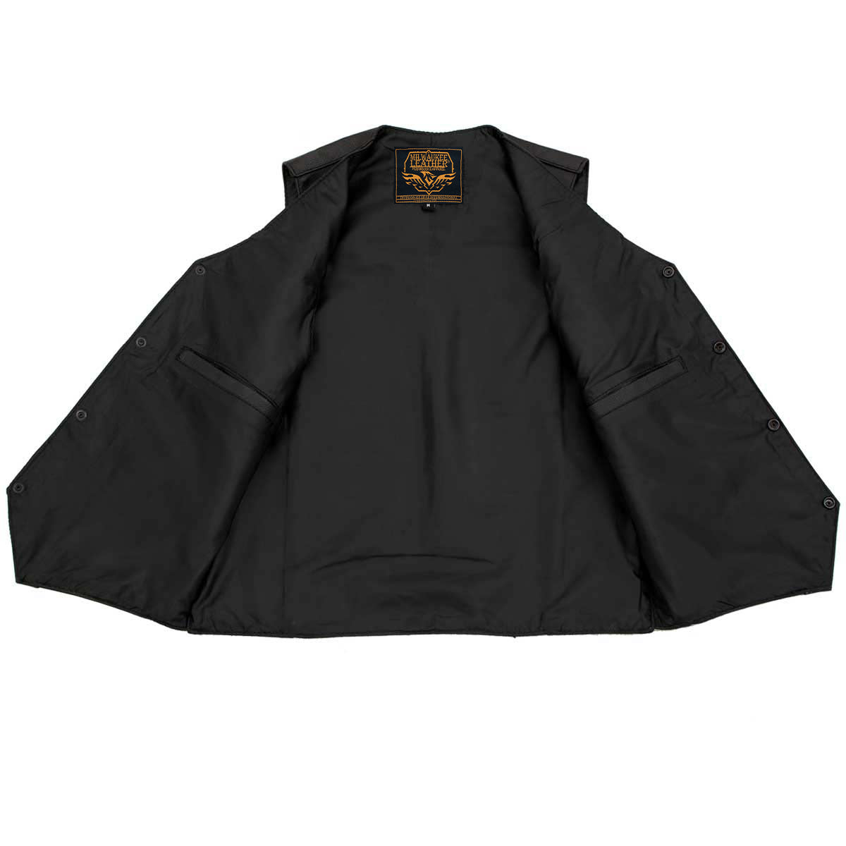 Milwaukee Leather Men's Black Western Style Motorcycle Vest - LKM3775 — image 7