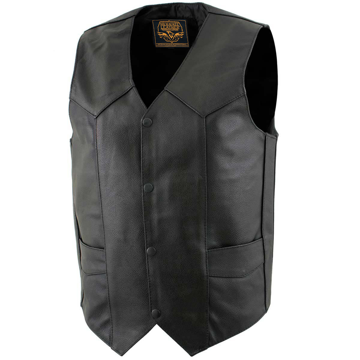 Milwaukee Leather Men's Black Western Style Motorcycle Vest - LKM3775 — image 8
