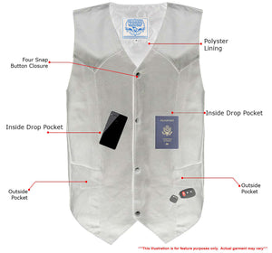 Milwaukee Leather Men's Black Western Style Motorcycle Vest - LKM3775 — image 2