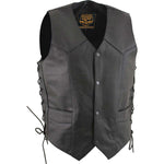 Milwaukee Leather Men's Classic ‘Side Laced Black Western Style Motorcycle Vest - LKM3776 — image 1