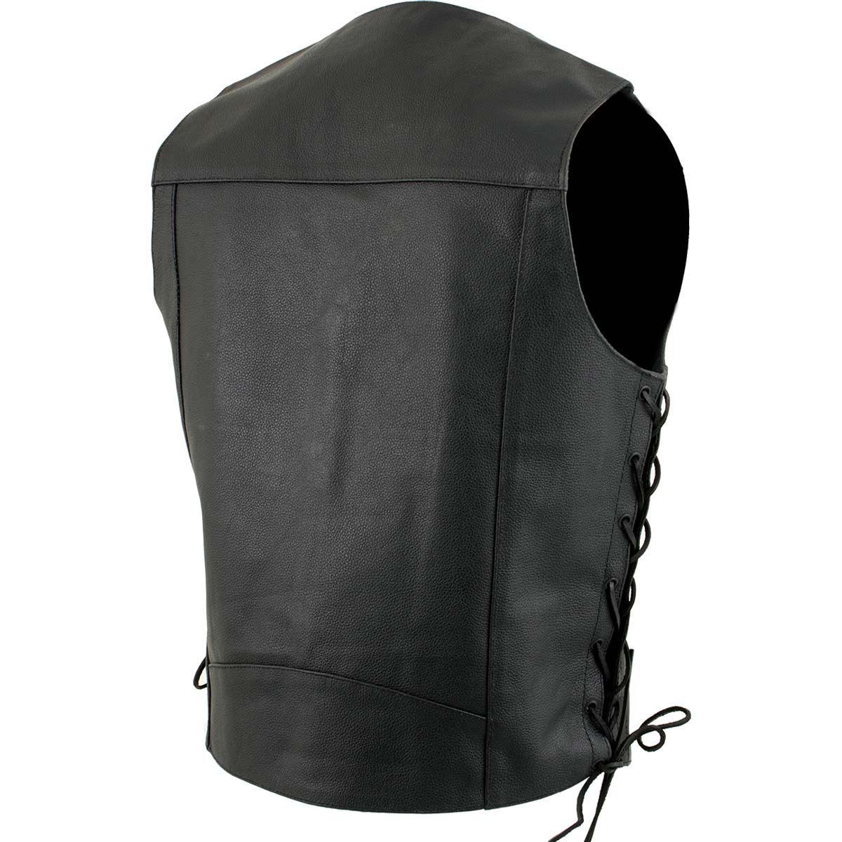 Milwaukee Leather Men's Classic ‘Side Laced Black Western Style Motorcycle Vest - LKM3776 — image 5