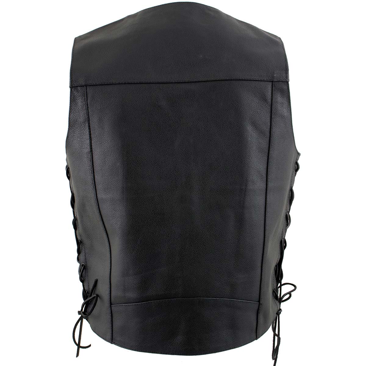Milwaukee Leather Men's Classic ‘Side Laced Black Western Style Motorcycle Vest - LKM3776 — image 6