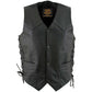 Milwaukee Leather Men's Classic ‘Side Laced Black Western Style Motorcycle Vest - LKM3776 — image 7
